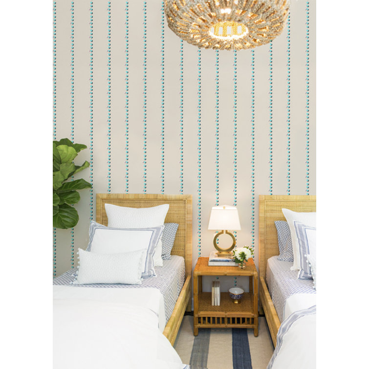 Mitchell Black Pinstripe Umbrellas Peel & Stick Striped Wallpaper Wayfair